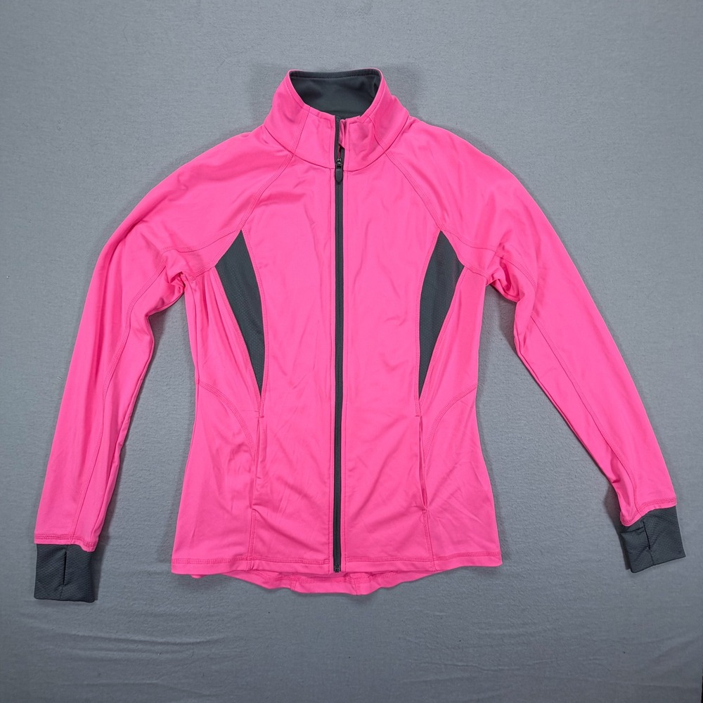 Tek Gear DryTek Track Jacket Womens Medium Pink Full Zip Mesh Thumbhole